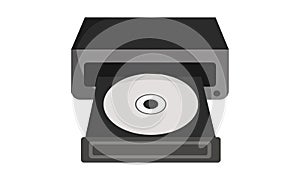 CD-ROM icon in black style isolated on white background. Personal computer symbol vector illustration.