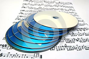 Cd's over a partiture