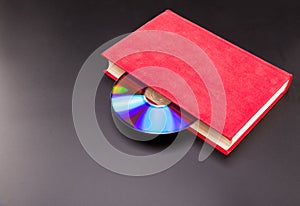 Cd is sticks out from red book