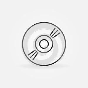 CD vector concept outline icon. Compact disc symbol