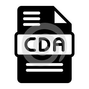 Cda Audio File Format Icon. Flat Style Design, File Type icons symbol. Vector Illustration