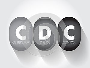 CDC - Centers for Disease Control acronym, text concept for presentations and reports