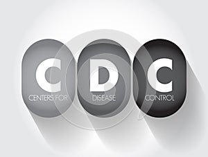 CDC - Centers for Disease Control acronym, text concept for presentations and reports photo