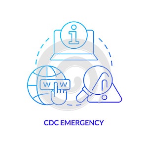 CDC emergency blue gradient concept icon