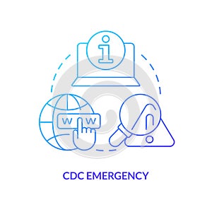 CDC emergency blue gradient concept icon photo