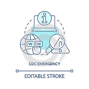 CDC emergency turquoise concept icon photo