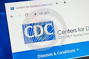 Cdc.gov Web Site. Selective focus.