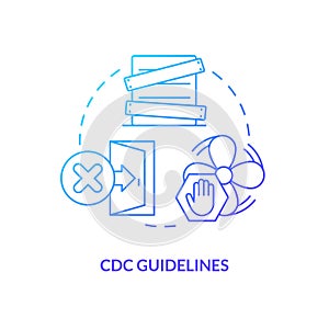 CDC guidelines blue gradient concept icon