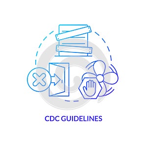 CDC guidelines blue gradient concept icon photo