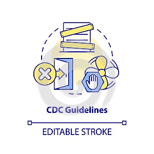 CDC guidelines concept icon photo