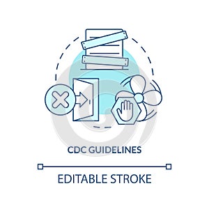 CDC guidelines turquoise concept icon photo