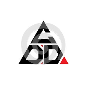 CDD triangle letter logo design with triangle shape. CDD triangle logo design monogram. CDD triangle vector logo template with red