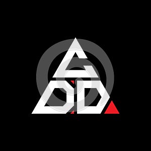CDD triangle letter logo design with triangle shape. CDD triangle logo design monogram. CDD triangle vector logo template with red