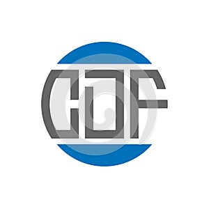 CDF letter logo design on white background. CDF creative initials circle logo concept.