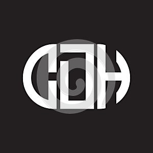 CDH letter logo design on black background. CDH creative initials letter logo concept. CDH letter design