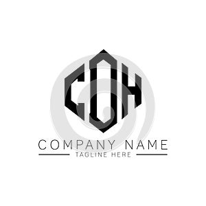 CDH letter logo design with polygon shape. CDH polygon and cube shape logo design. CDH hexagon vector logo template white and