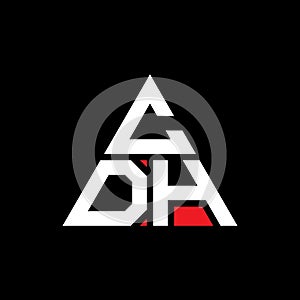 CDH triangle letter logo design with triangle shape. CDH triangle logo design monogram. CDH triangle vector logo template with red