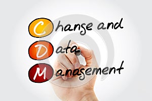 CDM - Change and Data Management acronym with marker, business concept background