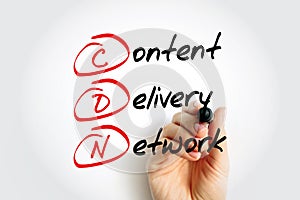 CDN - Content Delivery Network is a geographically distributed network of proxy servers and their data centers, acronym concept