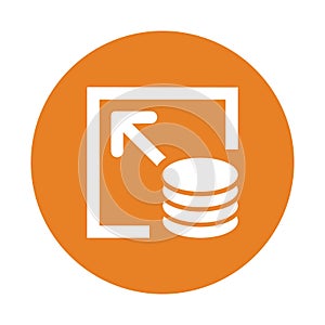 Cdn, storage icon. Orange color vector EPS