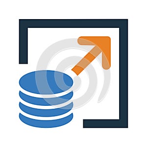 Cdn, storage icon. Simple editable vector design isolated on a white background