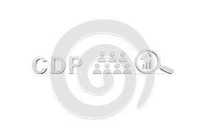 CDP concept white background 3d