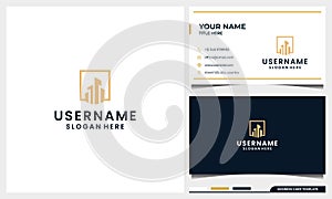 Simple building , City logo with business card design template