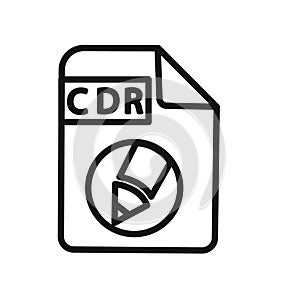 CDR file Document Icon linear vector graphics sign