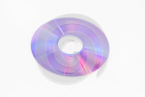 CDs DVDs - Blank recordable DVDs DVD-R purple discs on white background