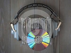 CDs and headphones