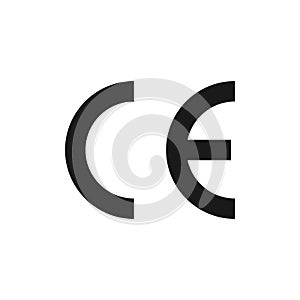 CE European Conformity certification mark, vector illustration isolated on a blank background that can be edited and replaced with
