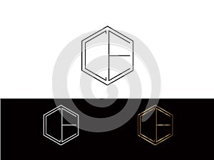 CE hexagon shape letters vector design