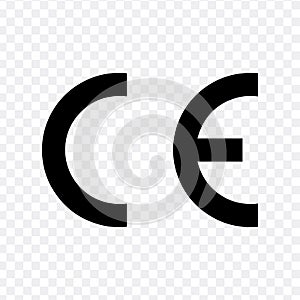 CE mark. CE symbol isolated on white background. European Conformity certification mark