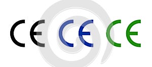 CE mark icon symbol, european certificate. CE logo manufacturer product sign europeene label quality