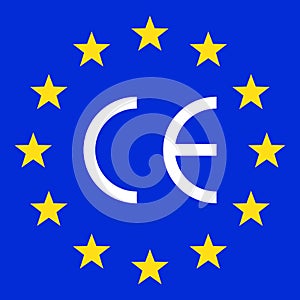 CE mark symbol. European conformity certification mark