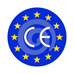 CE mark symbol. European conformity certification mark