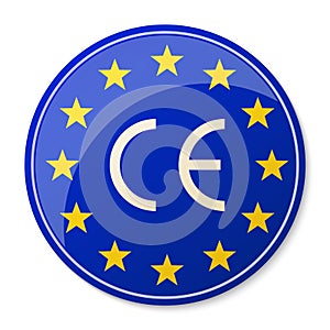 CE mark symbol. European conformity certification mark