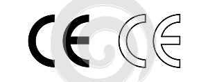 CE mark, CE symbol isolated on white background. vector illustration photo