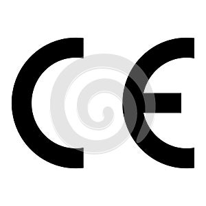 CE Mark Symbol Sign On White Background