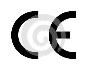 CE mark symbol vector illustration isolated on white background. Certification mark sign photo