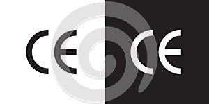CE marking icon vector in clipart concept