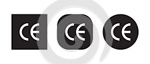 CE marking icon vector in clipart style