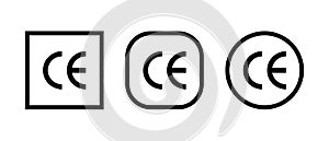 CE marking icon vector isolated on white background