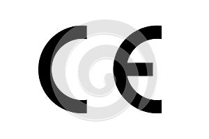 CE marking symbol isolated on white background photo