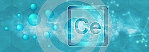 Ce symbol. Cerium chemical element