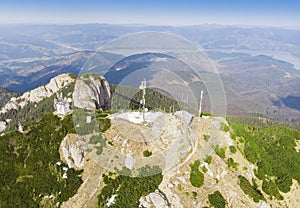 Ceahlau Toaca weather station in mountain of Romania.