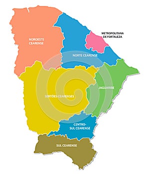 Ceara colorful administrative and political vector map, brazil photo