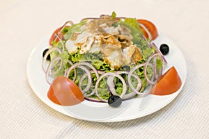 Ceasar salad on a plate