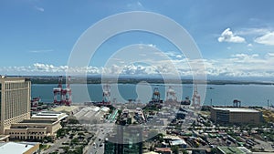 Cebu City Philippines horizon blue sky top view