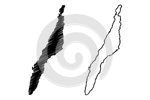 Cebu island Southeast Asia, Republic of the Philippines, Visayan Islands or archipelago map vector illustration, scribble sketch